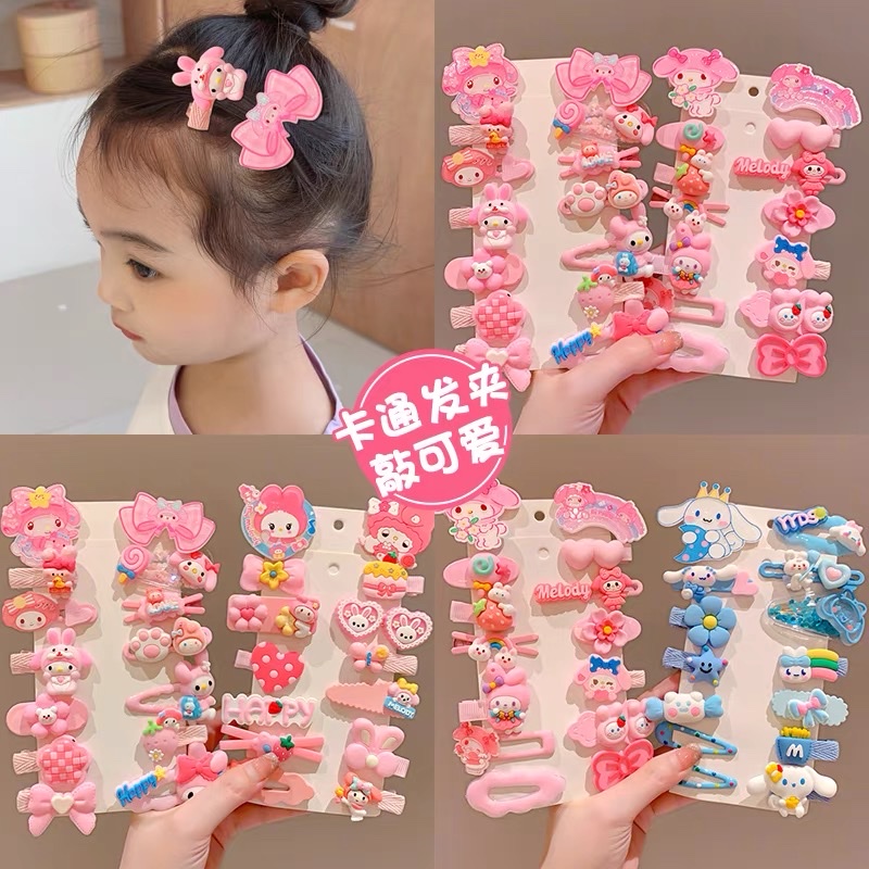 儿童小女孩碎发bb夹发夹女童不伤发草莓熊卡通发卡刘海侧边夹头饰4