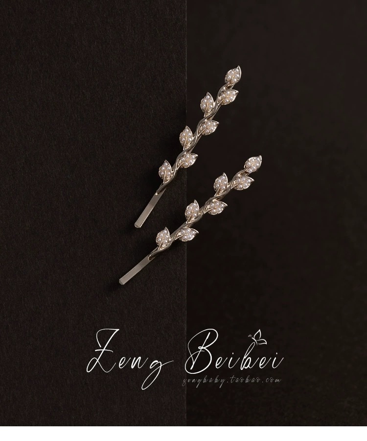 森系仙气珍珠发卡子 复古简约一字夹碎发边夹发夹精致刘海夹发饰详情图2