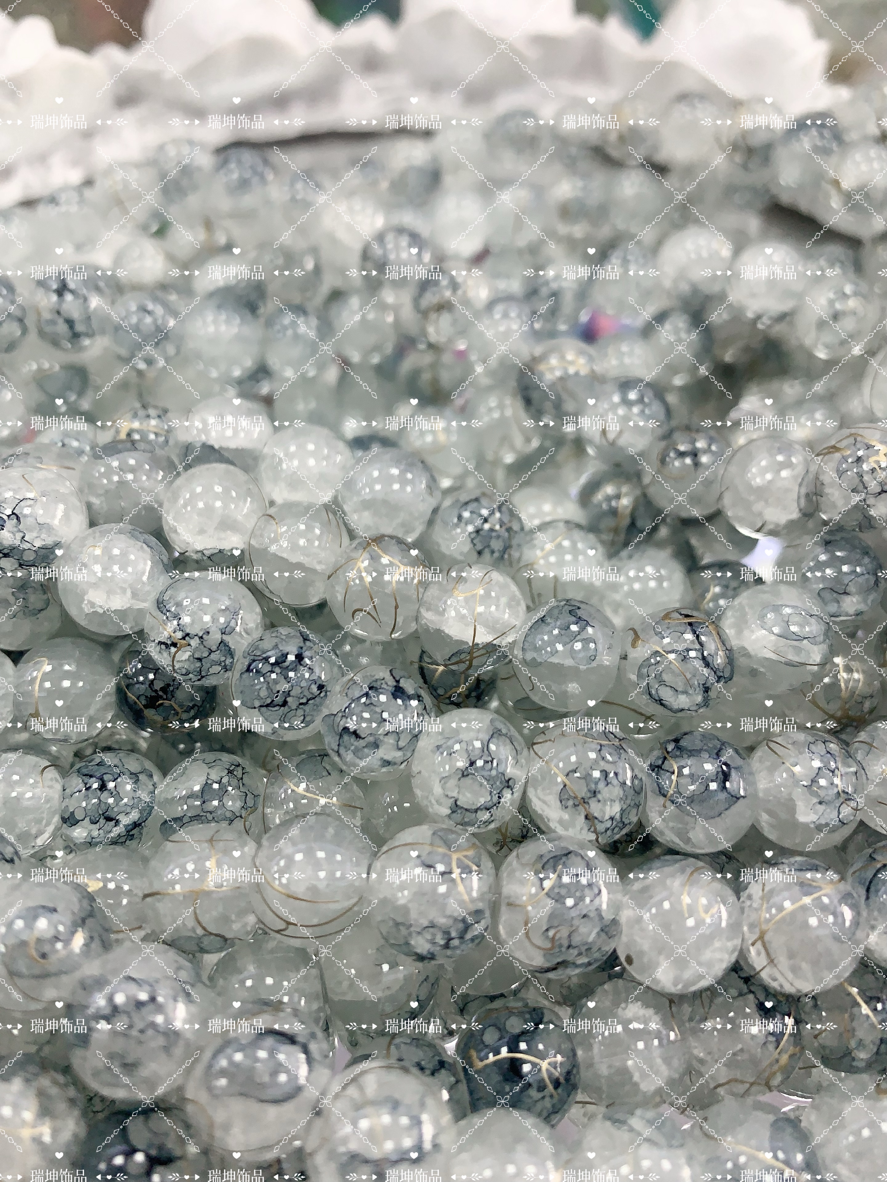 10mm开花玉碎DIY串珠饰品配件半成品手工瑞坤饰品