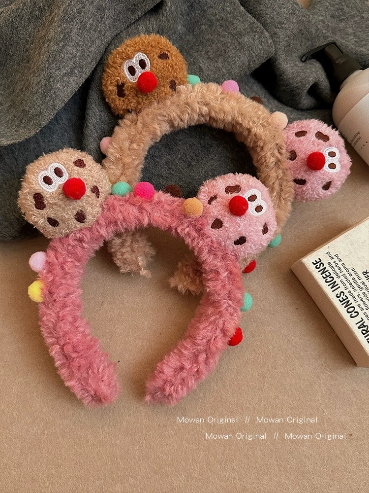 可爱曲奇毛绒发箍女2024新款春夏洗脸专用压发头箍发饰高颅顶发卡发箍发箍细节图