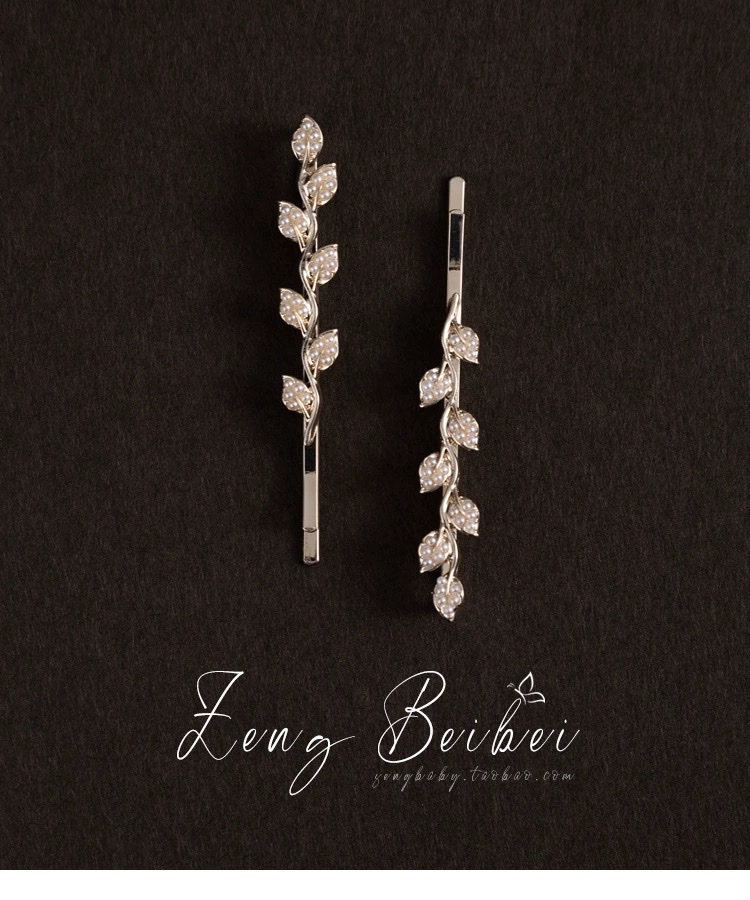 森系仙气珍珠发卡子 复古简约一字夹碎发边夹发夹精致刘海夹发饰详情图5