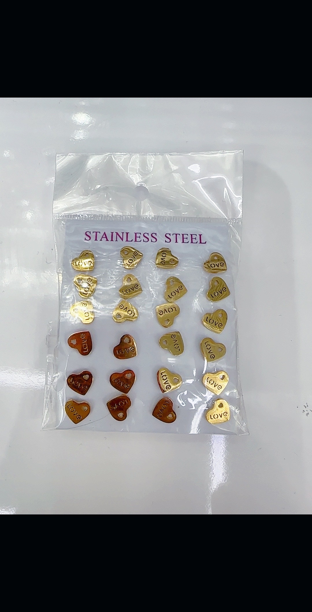 跨境钛钢耳钉甜美欧美时尚不锈钢简约款式一卡装12对源头厂家直销详情图4