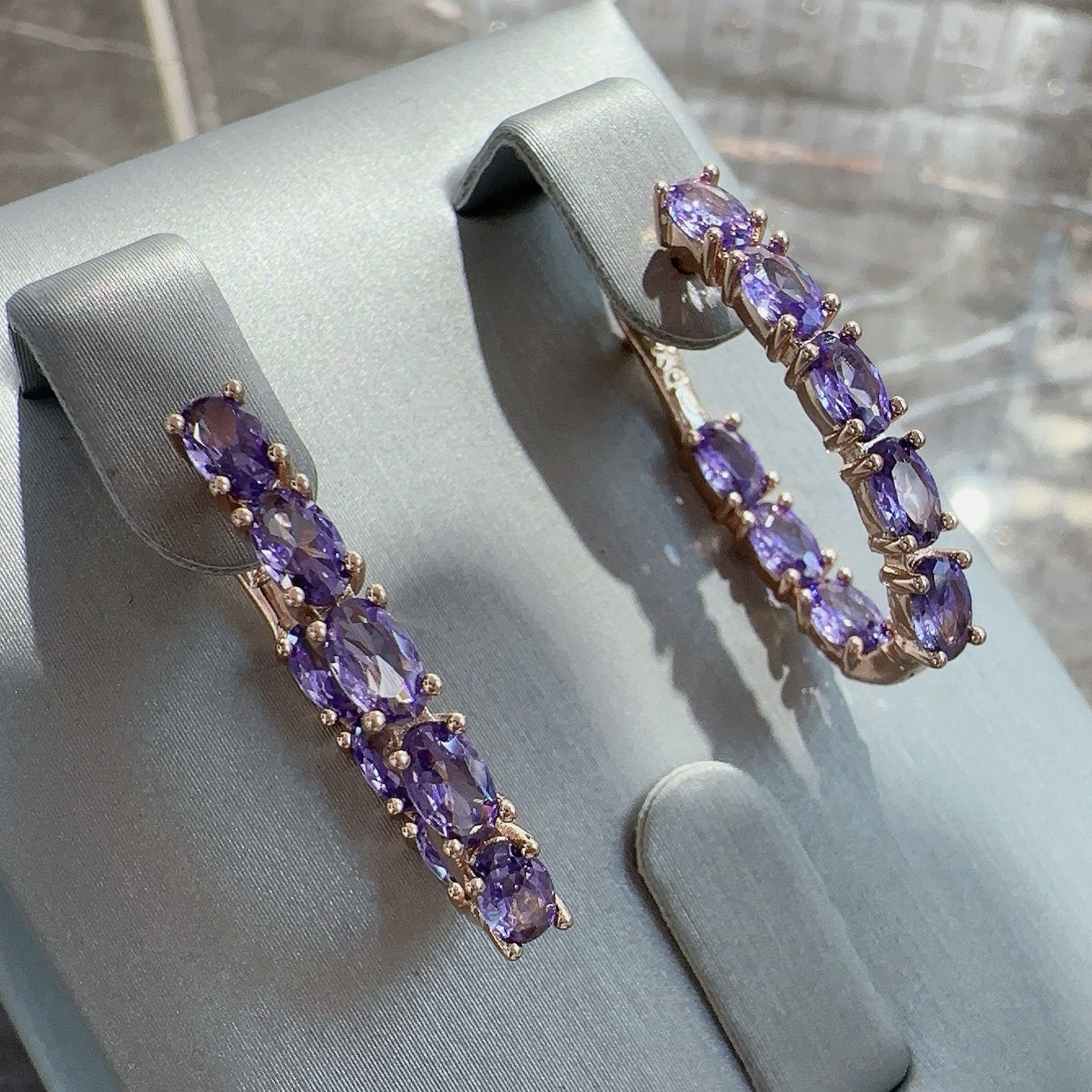 Gulkina新款锆石耳环铜耳饰锆石饰品时尚女士耳环高级感璀璨闪耀耳饰品5色可选585紫金首饰详情图1