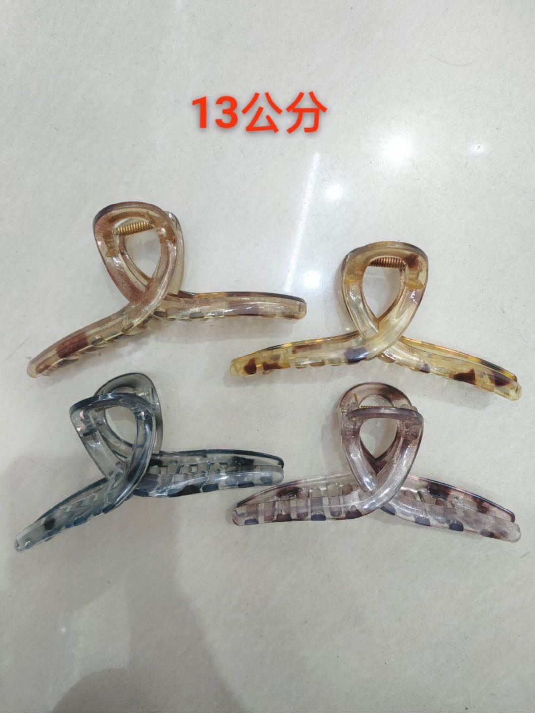 ABS hair clips, sweet flower grabbers, bath shark clips, hair grippers, hair clips, hair accessories, popular hair clips, leopard print details Picture