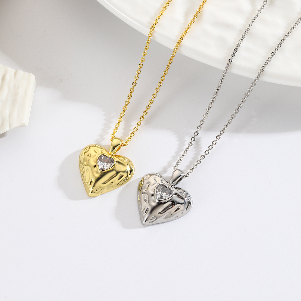 合金爱心项链、跨境电商款、金色银色。外贸出口款、厂家直销！详情图3