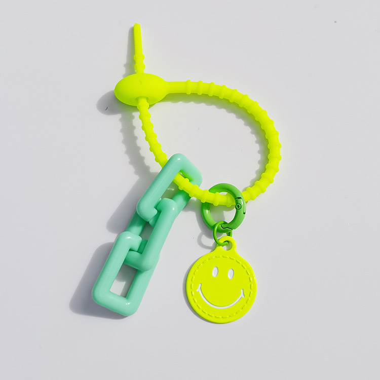 糖果色双面金属笑脸钥匙扣可爱挂件小饰品 钥匙扣钥匙扣挂件详情图3