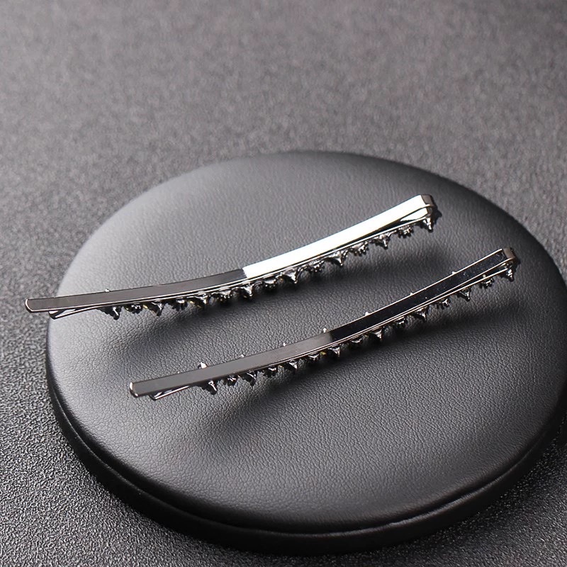 边夹水钻妈妈大发卡侧边发夹一字夹大号简约镶钻卡子女碎发刘海夹细节图