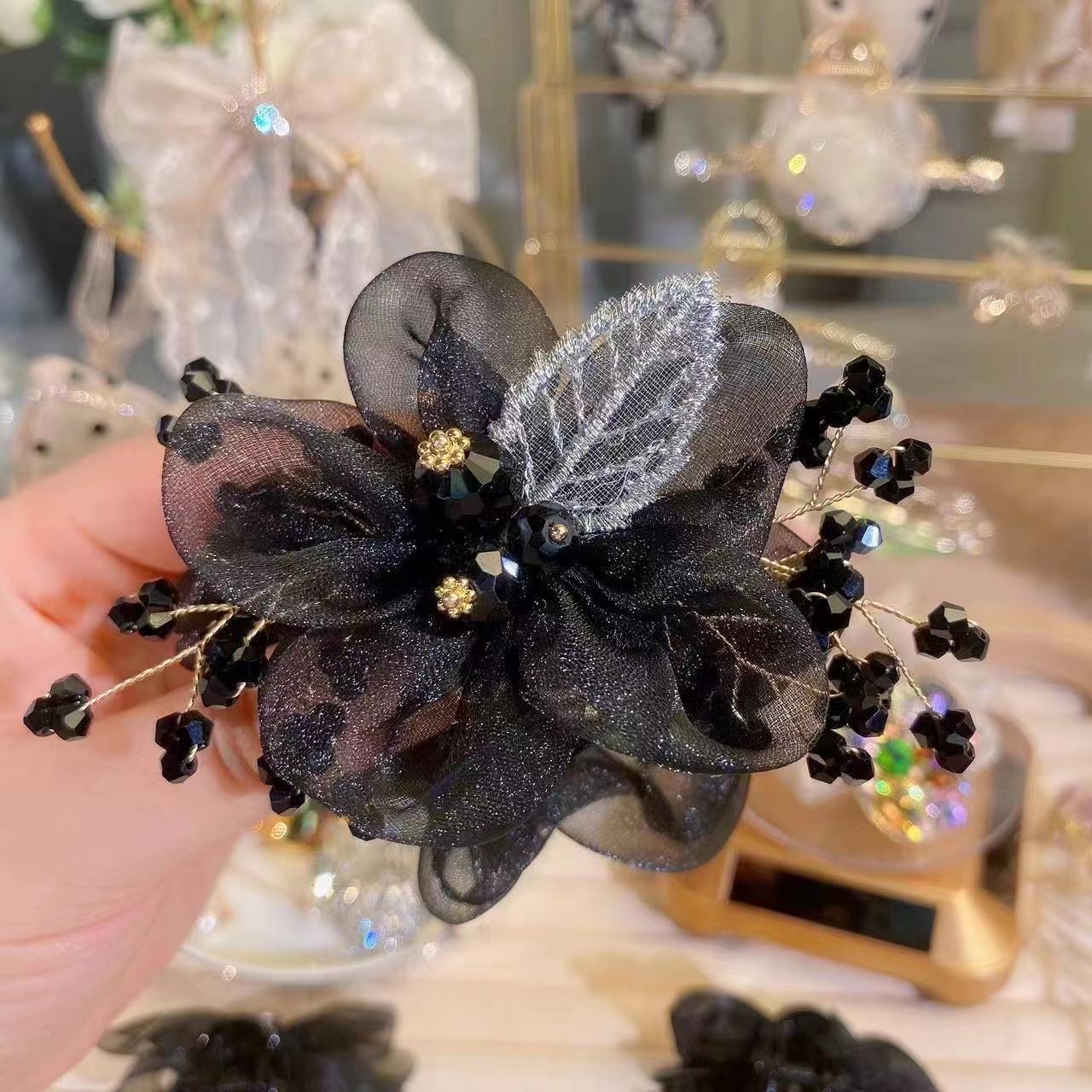 In the height of summer, Star Sea Flower hair band, light luxury fabric sunflower hair accessory, hair tie, hair tie, rubber band, large intestine hair band pic 4