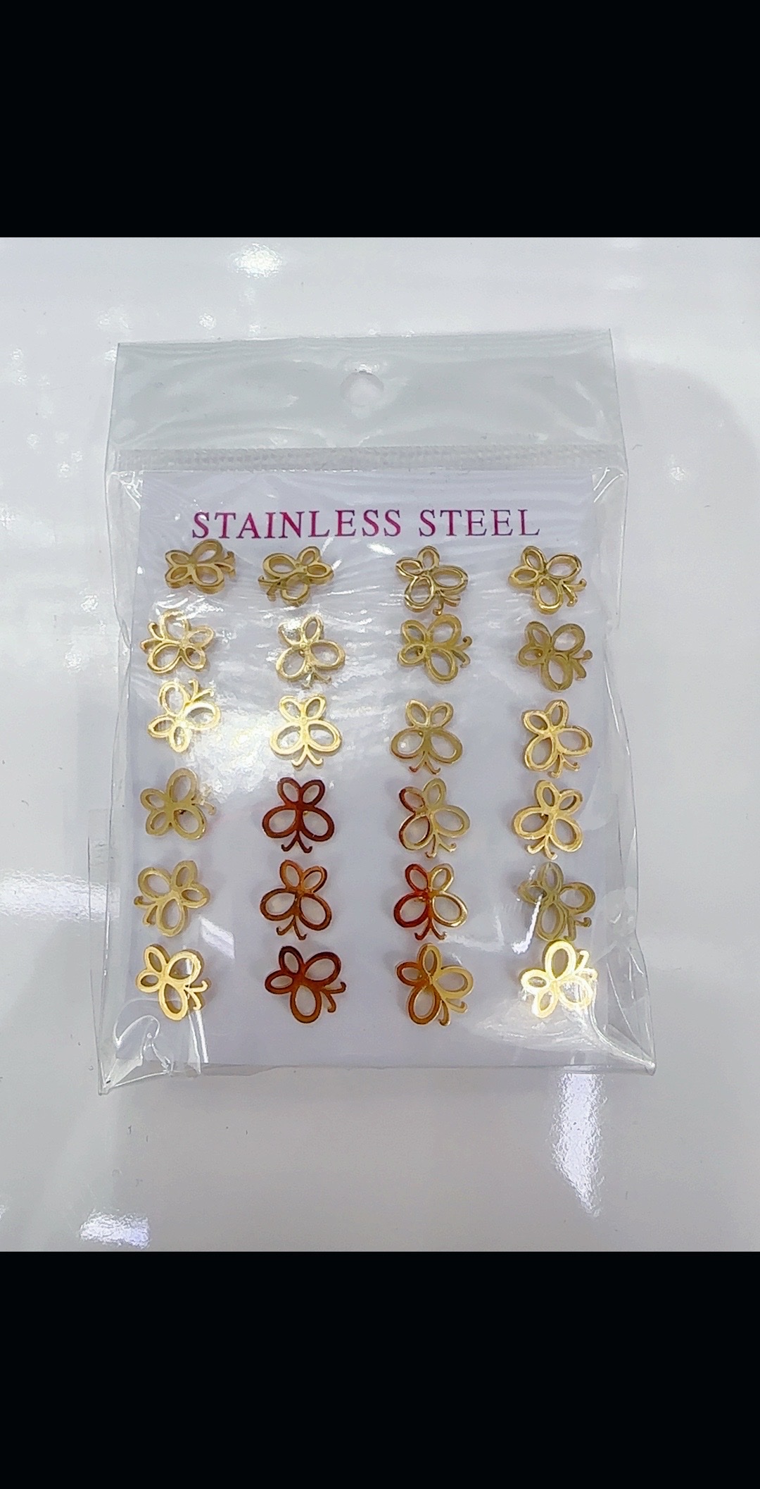 跨境钛钢耳钉甜美欧美时尚不锈钢简约款式一卡装12对源头厂家直销详情图6