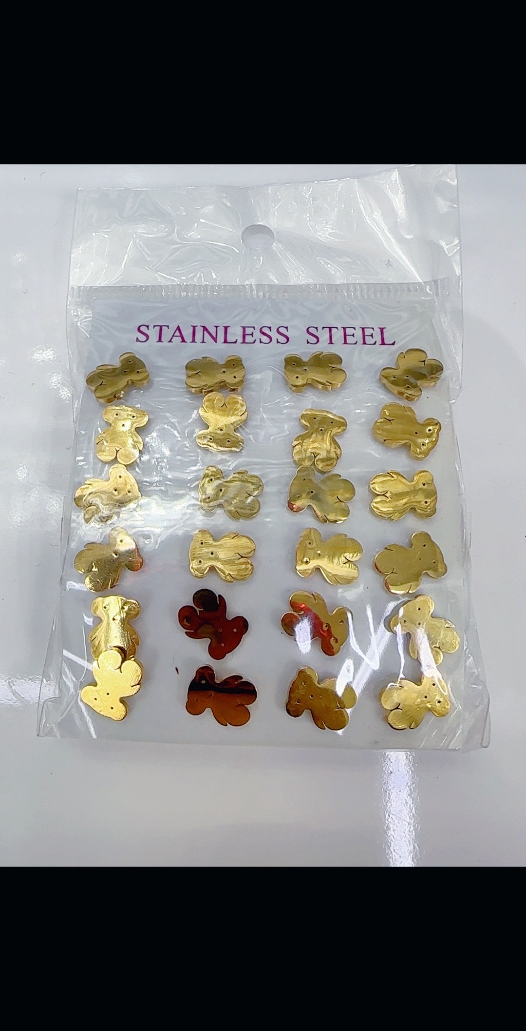 跨境钛钢耳钉甜美欧美时尚不锈钢简约款式一卡装12对源头厂家直销详情图2