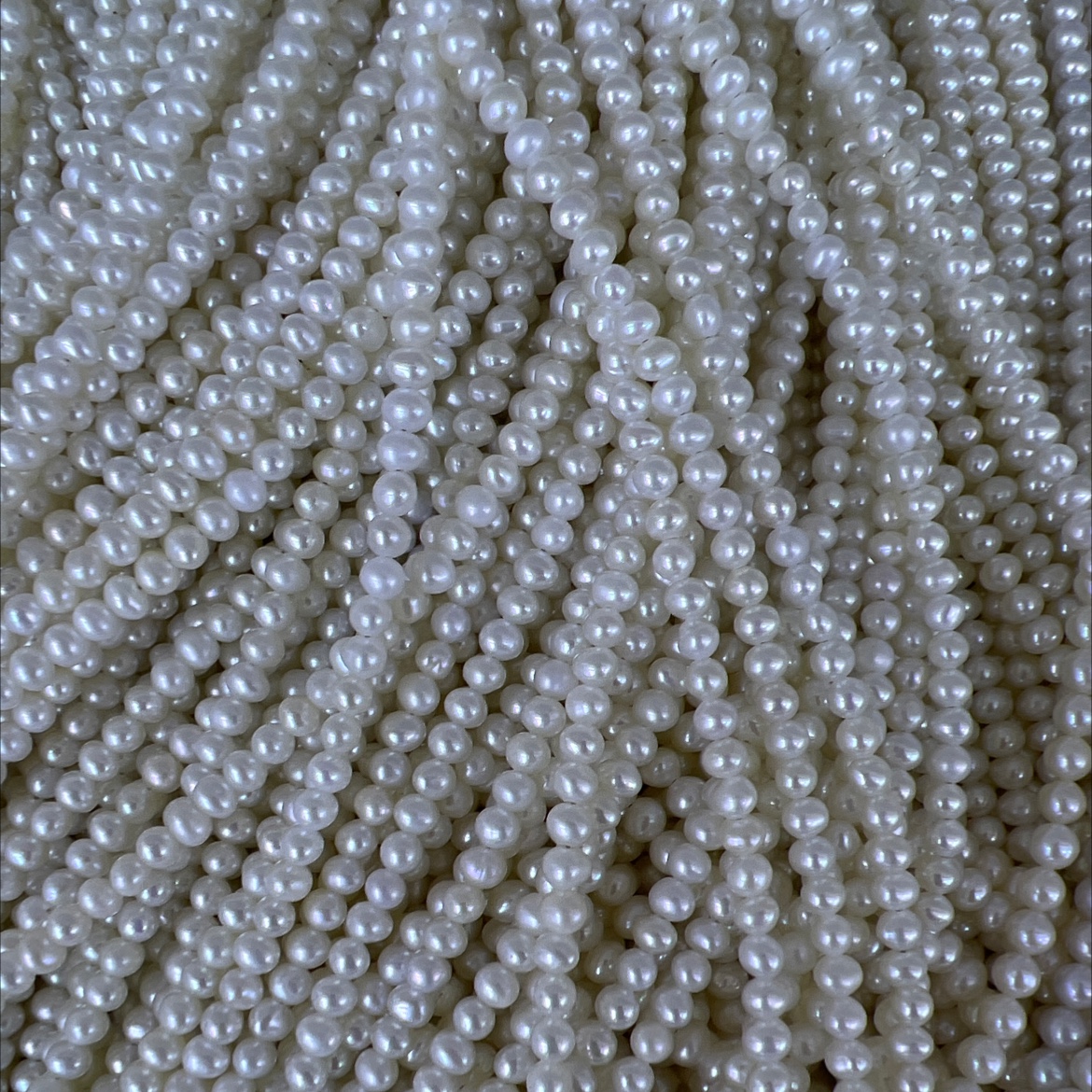 3-4mmbaby beads are nearly round
