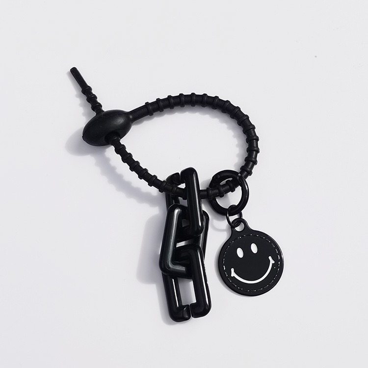 糖果色双面金属笑脸钥匙扣可爱挂件小饰品 钥匙扣钥匙扣挂件详情图2