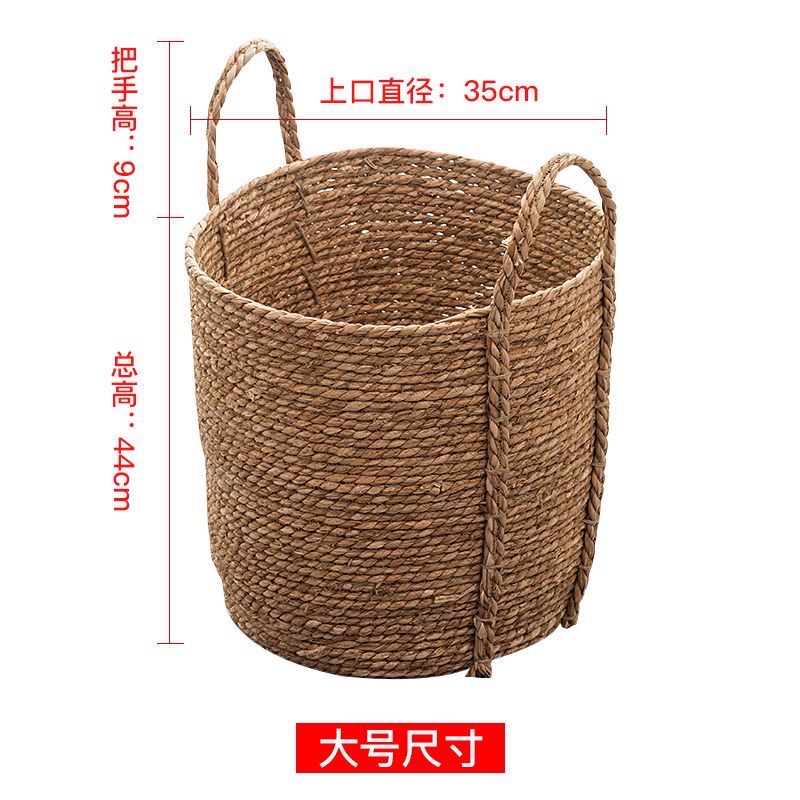 欧式收纳筐藤草编花篮客厅花盆套绿植物装饰轻奢脏衣篮卧室脏衣桶 白底实物图
