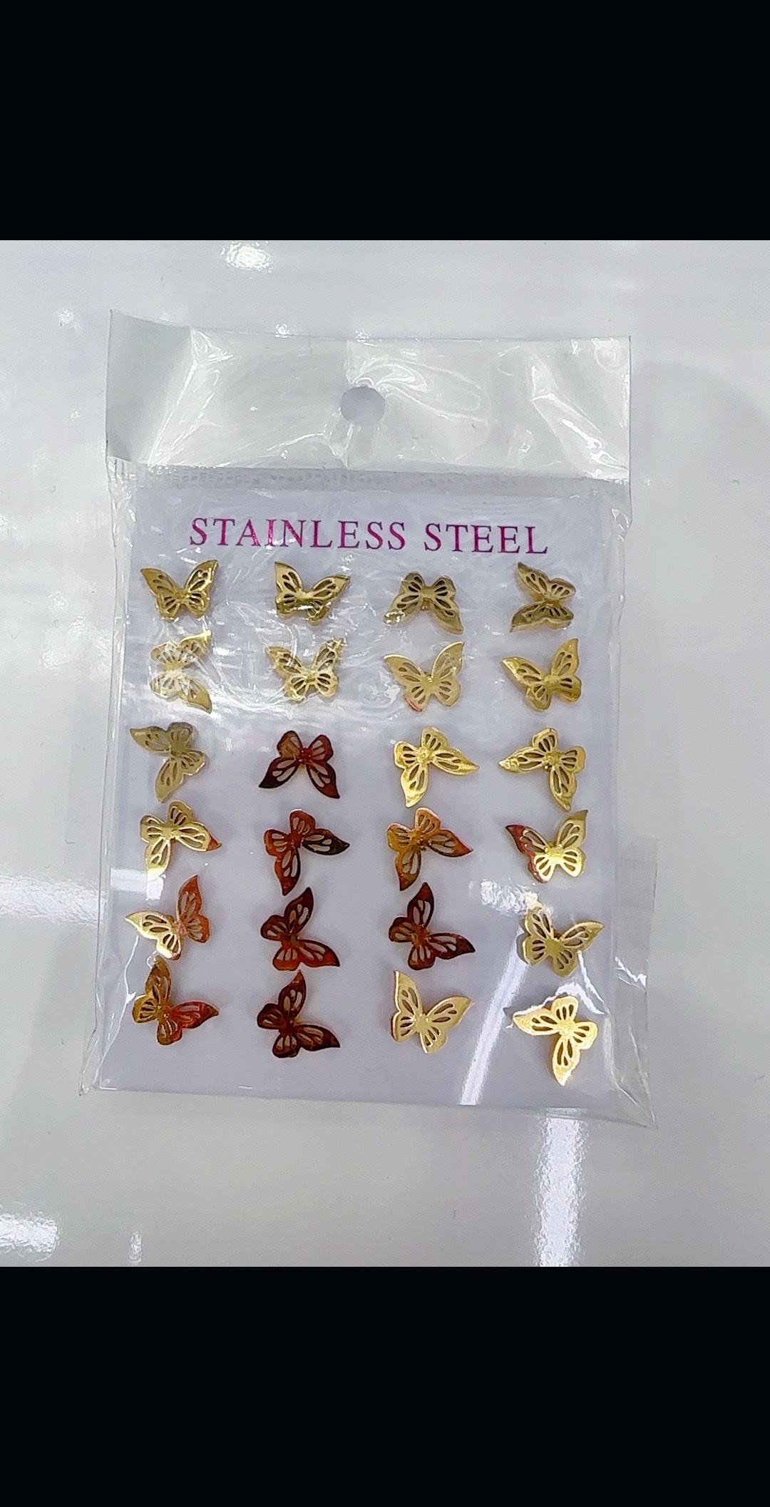 跨境钛钢耳钉甜美欧美时尚不锈钢简约款式一卡装12对源头厂家直销详情图5