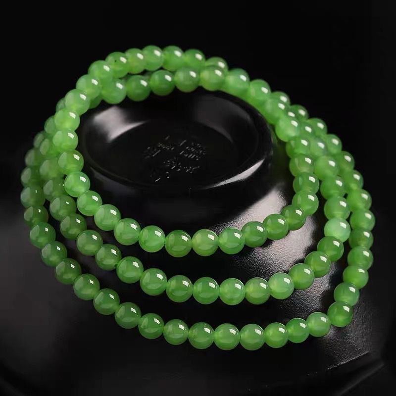 Wholesale of high-quality Russian jade 6M 108-piece bracelet necklace for women, fruit green new Chinese-style Chinese style bracelet details Picture