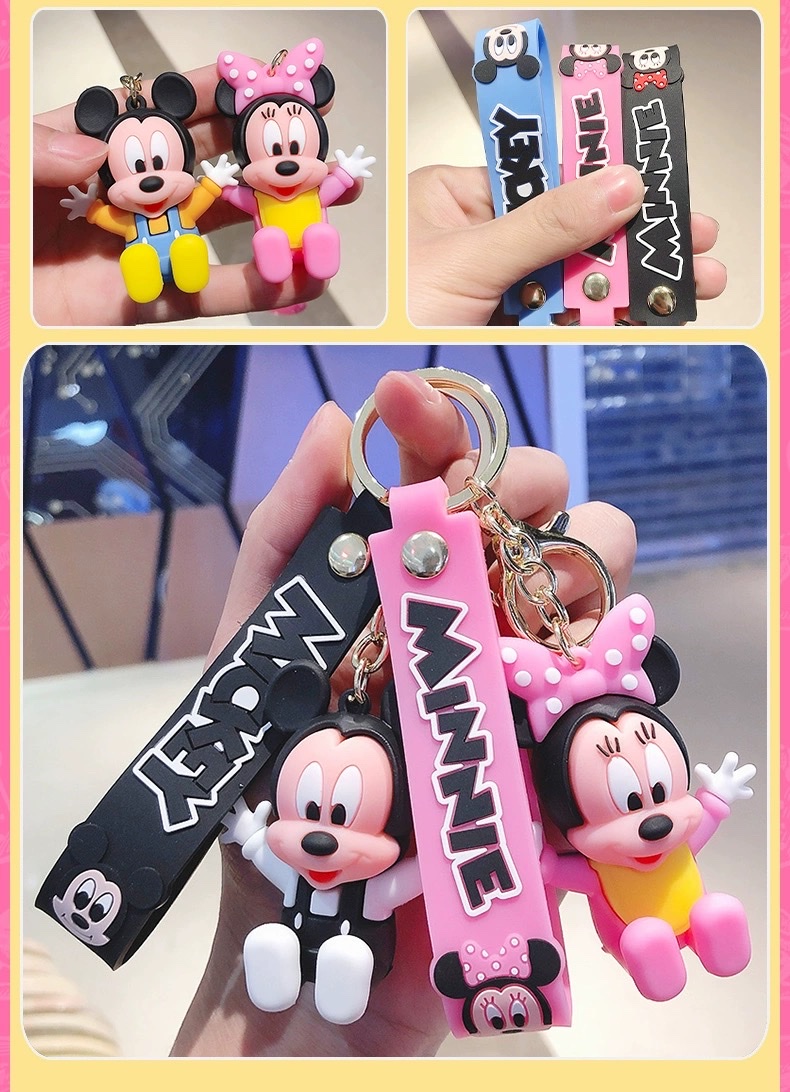 坐姿米奇米妮卡通公仔钥匙链情侣汽车钥匙扣挂件女精致包包小挂饰钥匙挂件详情图4