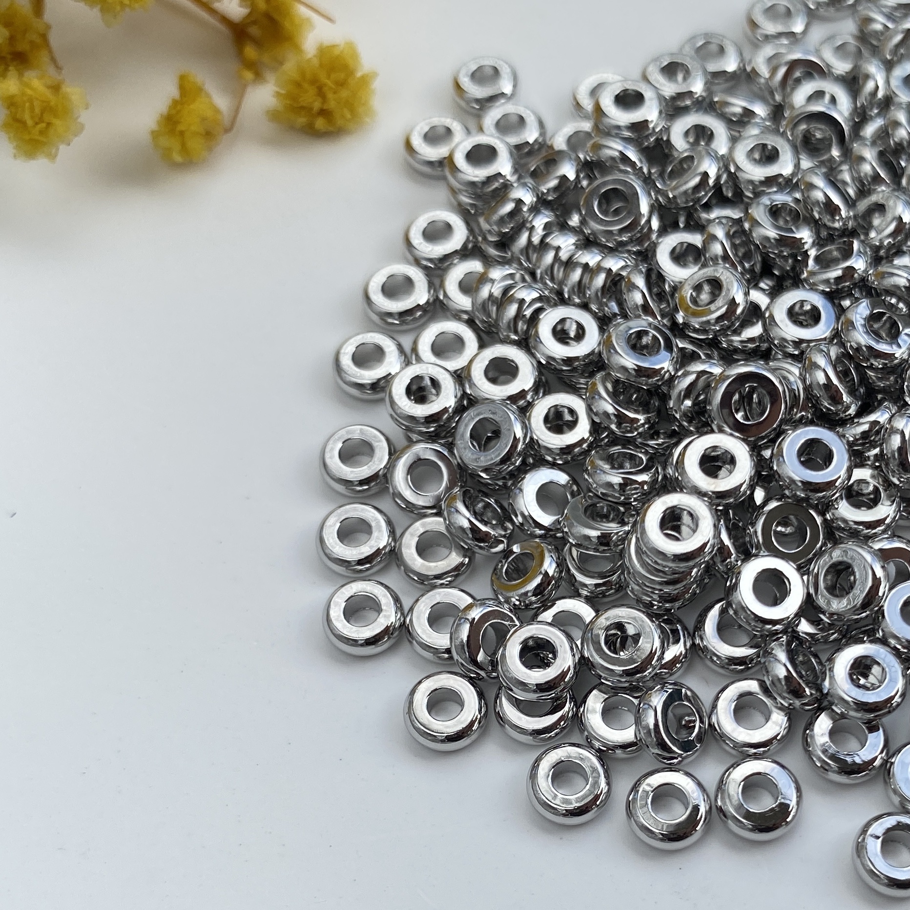 Donut smooth spacers 2mm, 3mm, 4mm, 5mm, 6mm, 8mm, 10mm copper-plated 18K Specification image