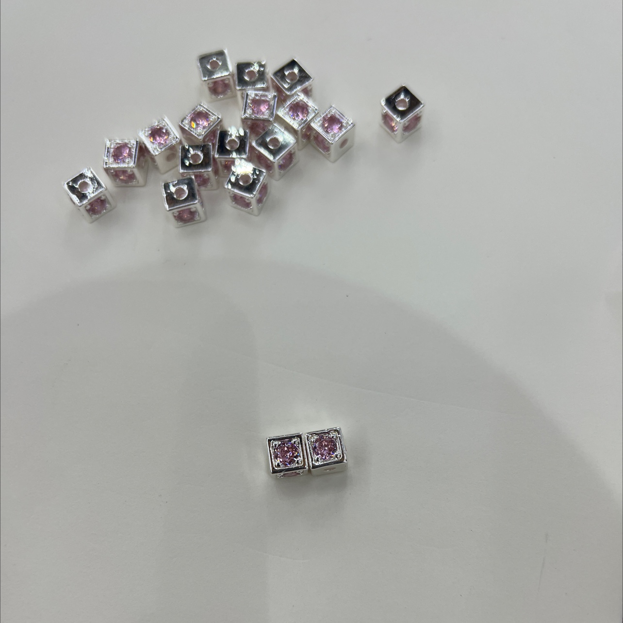 Copper bead diy handmade necklace and bracelet accessories, real gold color retention diy jewelry accessories, jewelry accessories zircon details Picture