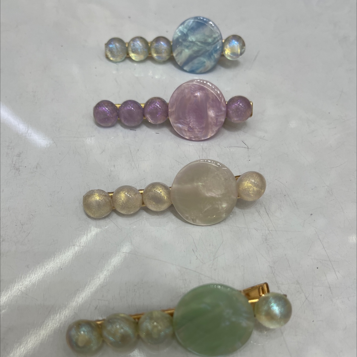 刘海夹几何型亚克力发饰边夹女式烤漆马卡龙热卖鸭嘴夹批发 发夹发饰