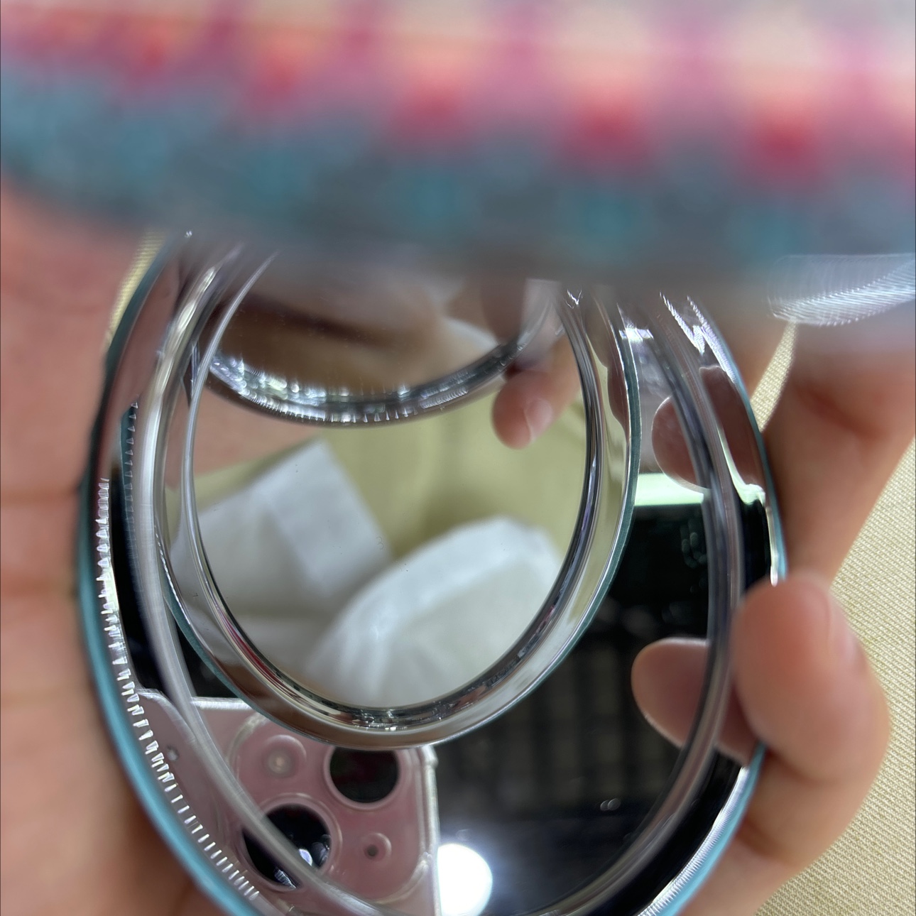 A series of display box packaging of ethnic-style oval makeup mirrors, cute PU makeup mirrors, portable and simple beauty small mirrors, folding creative mini double-sided round mirrors detail image 8