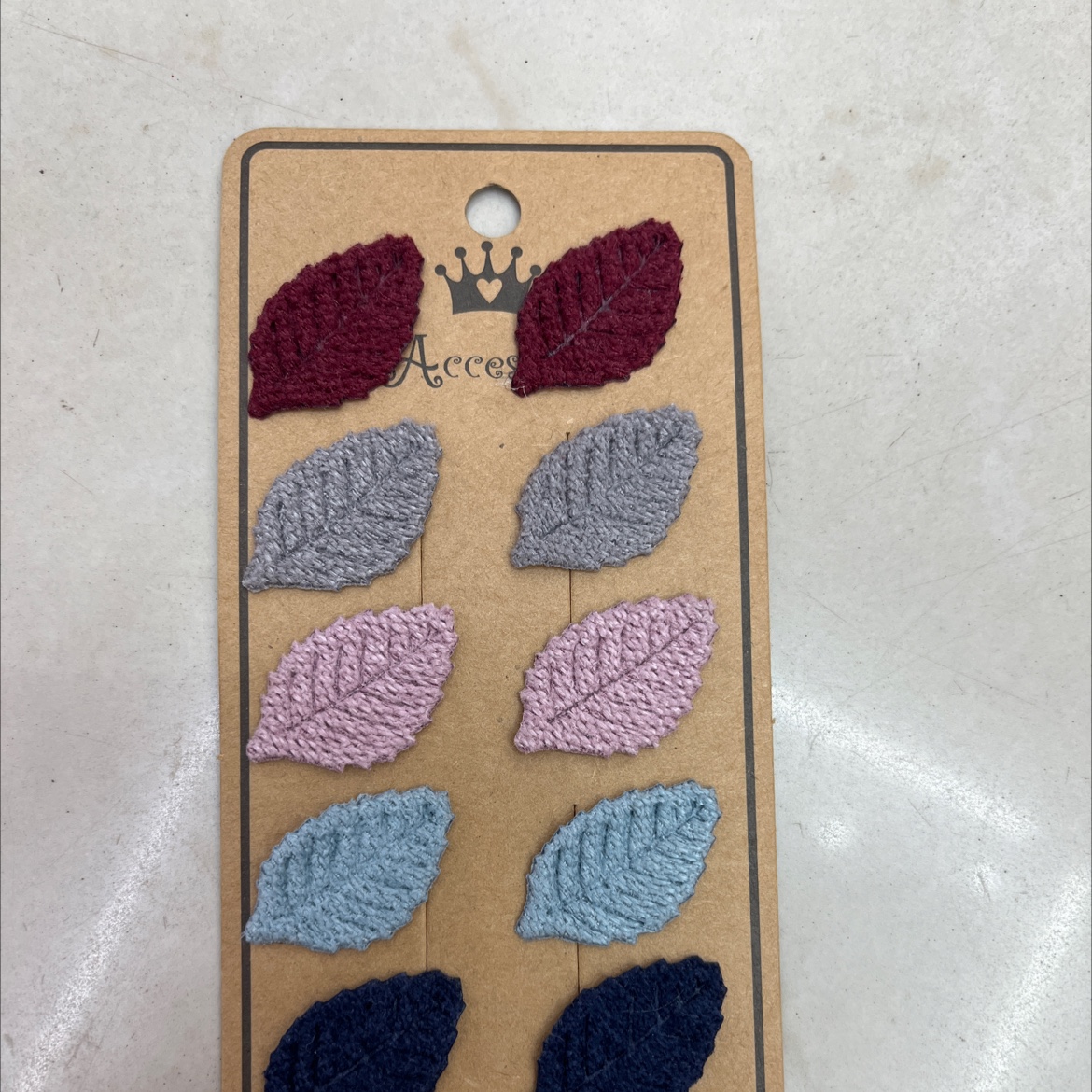 韩版毛线超声波压花叶子diy发饰服装辅料配件产品图