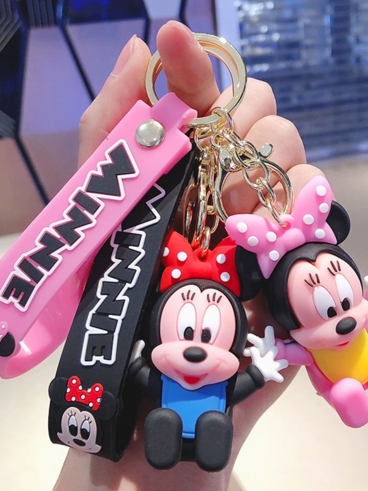 坐姿米奇米妮卡通公仔钥匙链情侣汽车钥匙扣挂件女精致包包小挂饰钥匙挂件详情图3