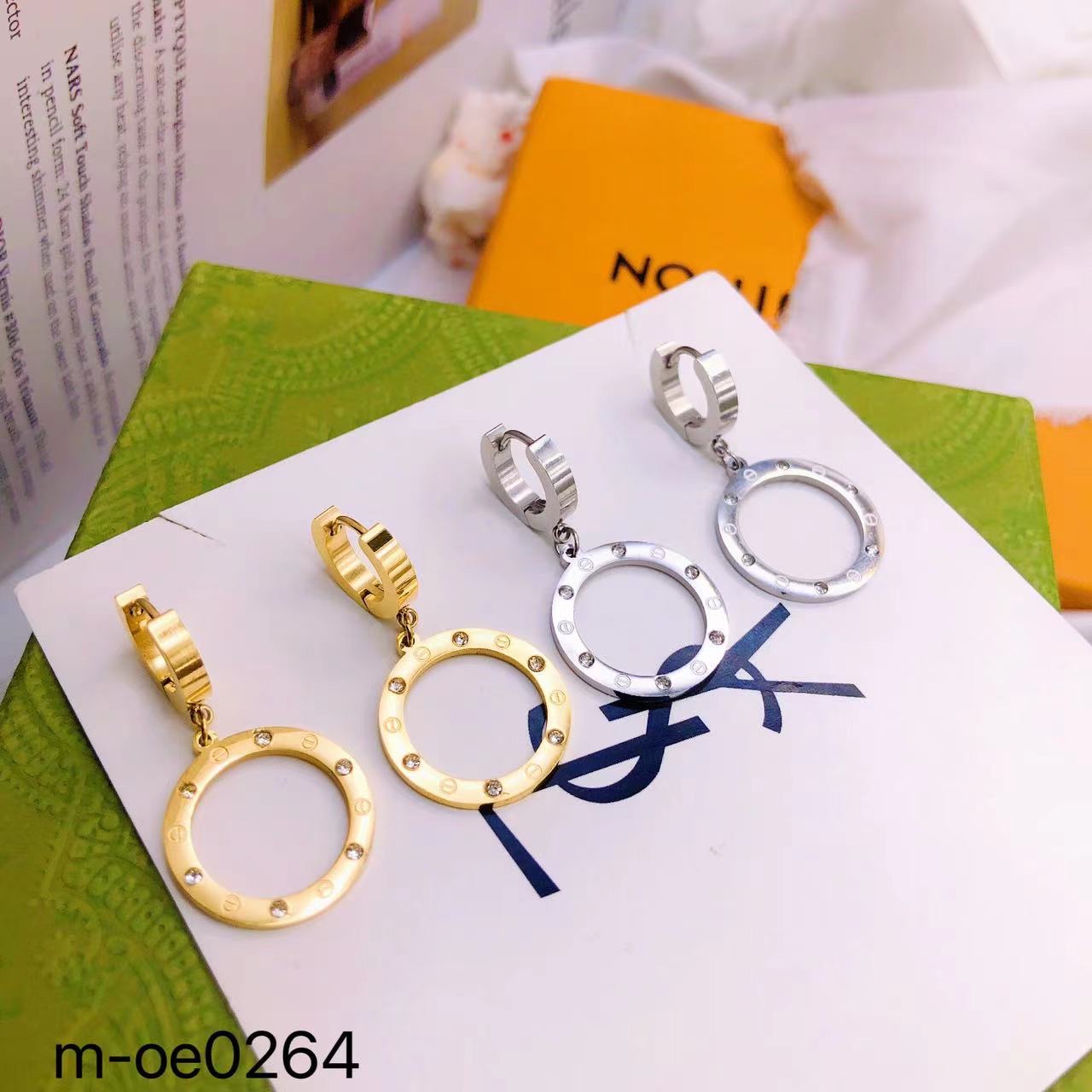 猫眼石锆石耳环 高级感饰品 合金耳饰 独特设计耳环 炫彩猫眼石闪耀锆石耳饰详情图4