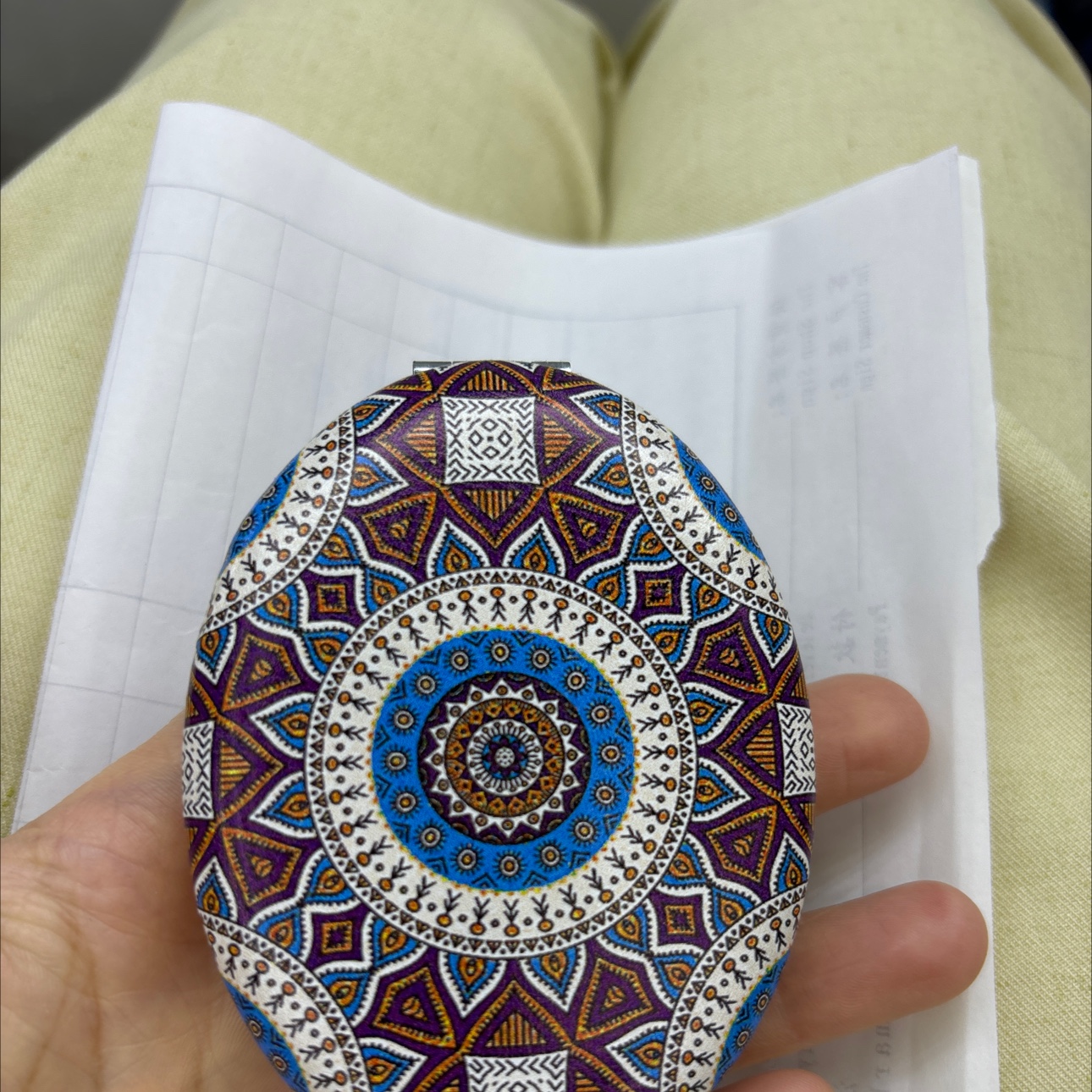 民族风化妆镜迷你化妆镜小可爱PU化妆镜随身便携简约美容小镜子折叠创意迷你双面圆补妆小镜子迷你手持翻盖折叠方形简约卡通随身产品图