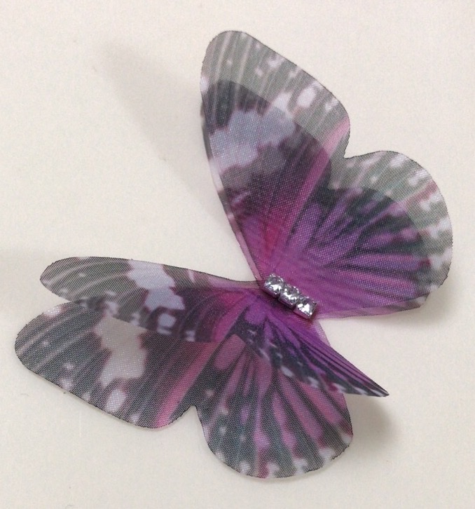 薄纱蝴蝶仿真蝴蝶装饰蝴蝶头饰发夹服饰配件白底实物图