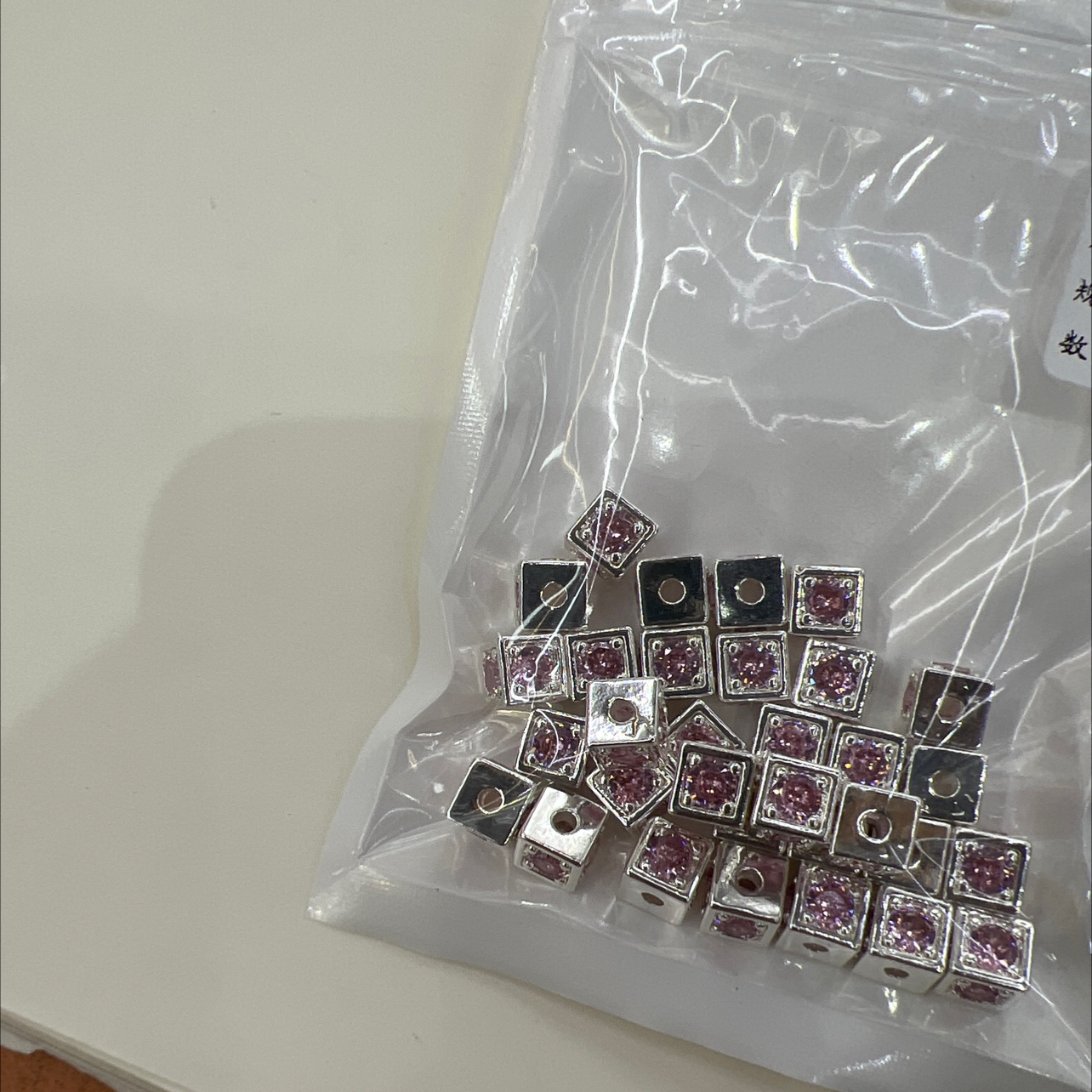 Copper bead diy handmade necklace and bracelet accessories, real gold color retention diy jewelry accessories, jewelry accessories zircon detail image 2