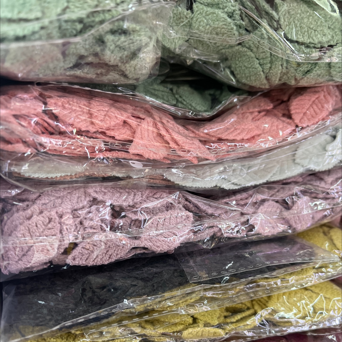 韩版毛线超声波压花叶子diy发饰服装辅料配件详情图3