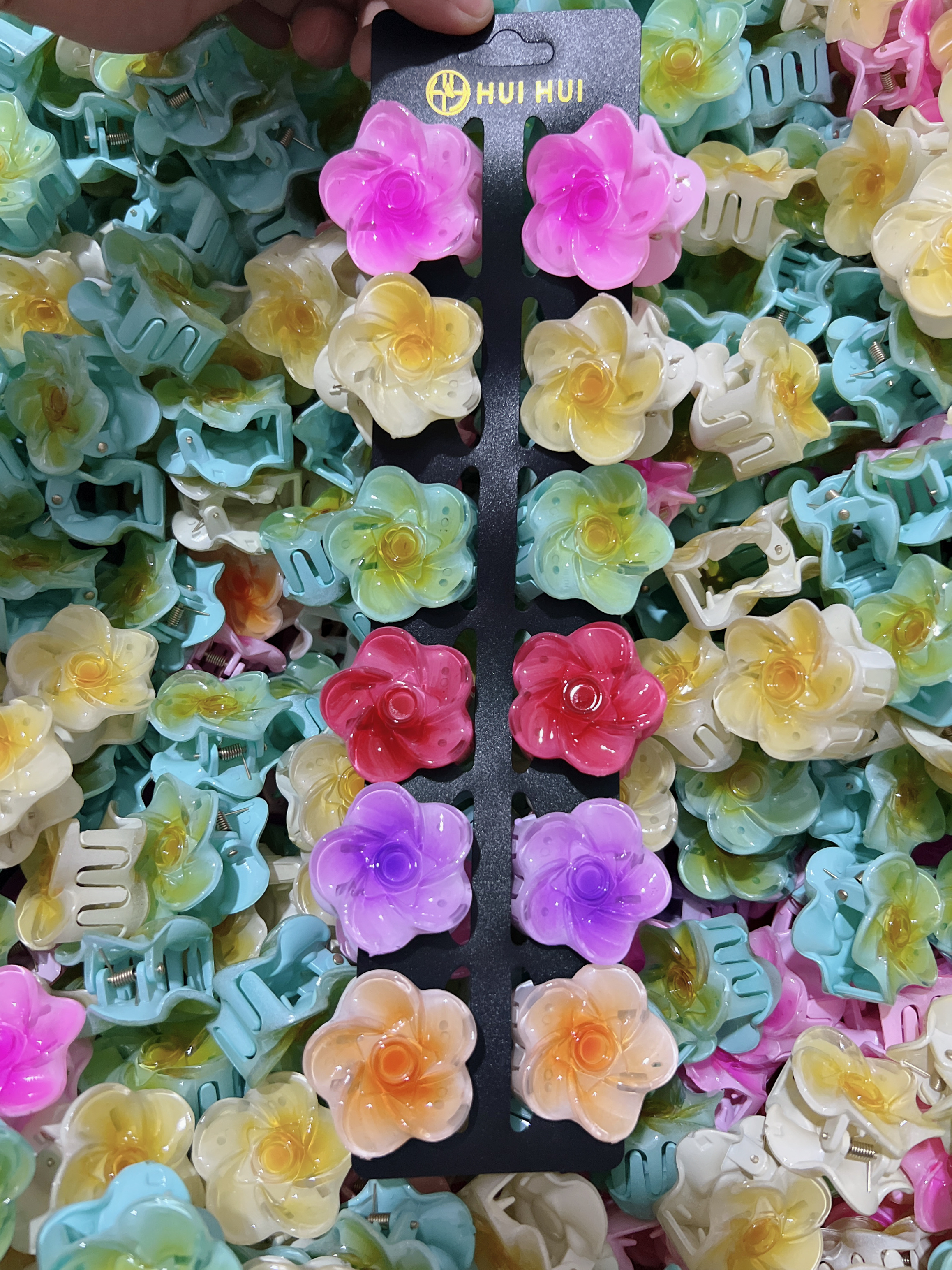 4.5cm新款鸡蛋花抓夹发夹发饰抓夹创意饰品详情图6