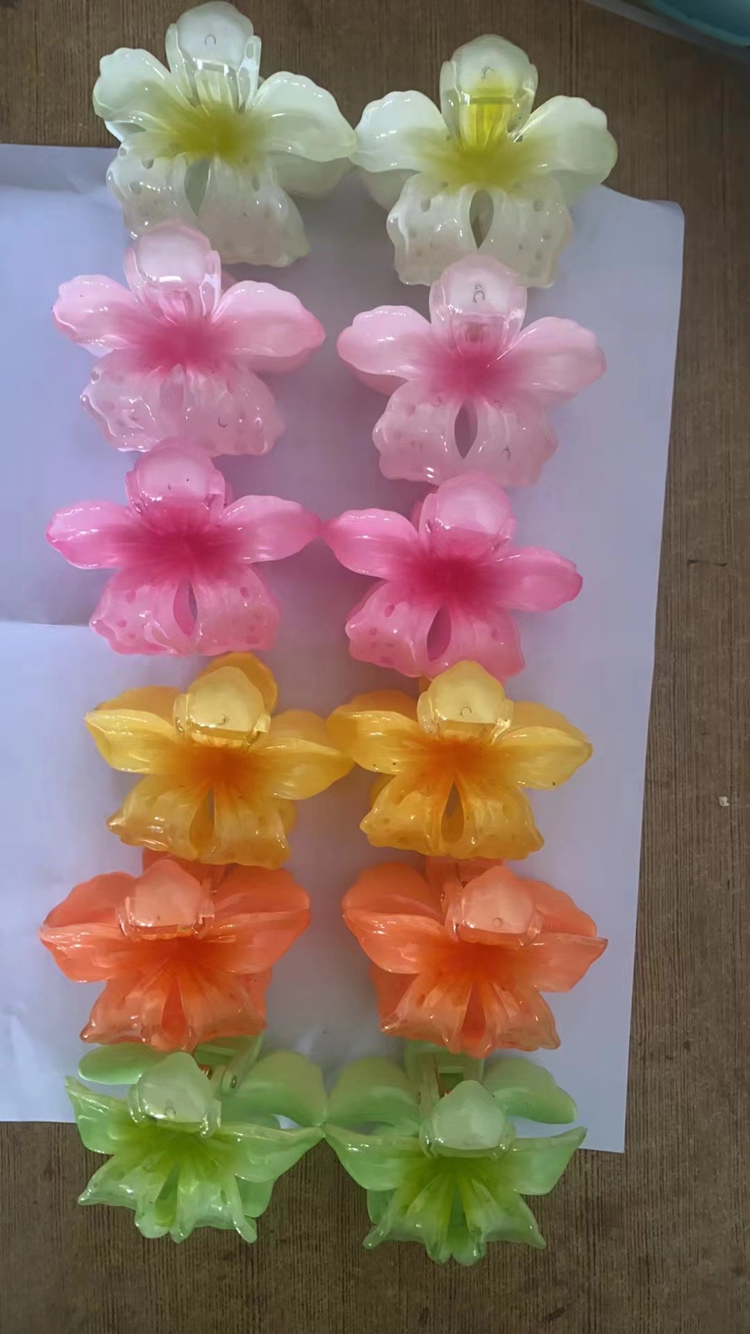 8cm new reverse-spray frangipani, seaside vacation hairpin and hair accessory gripper
