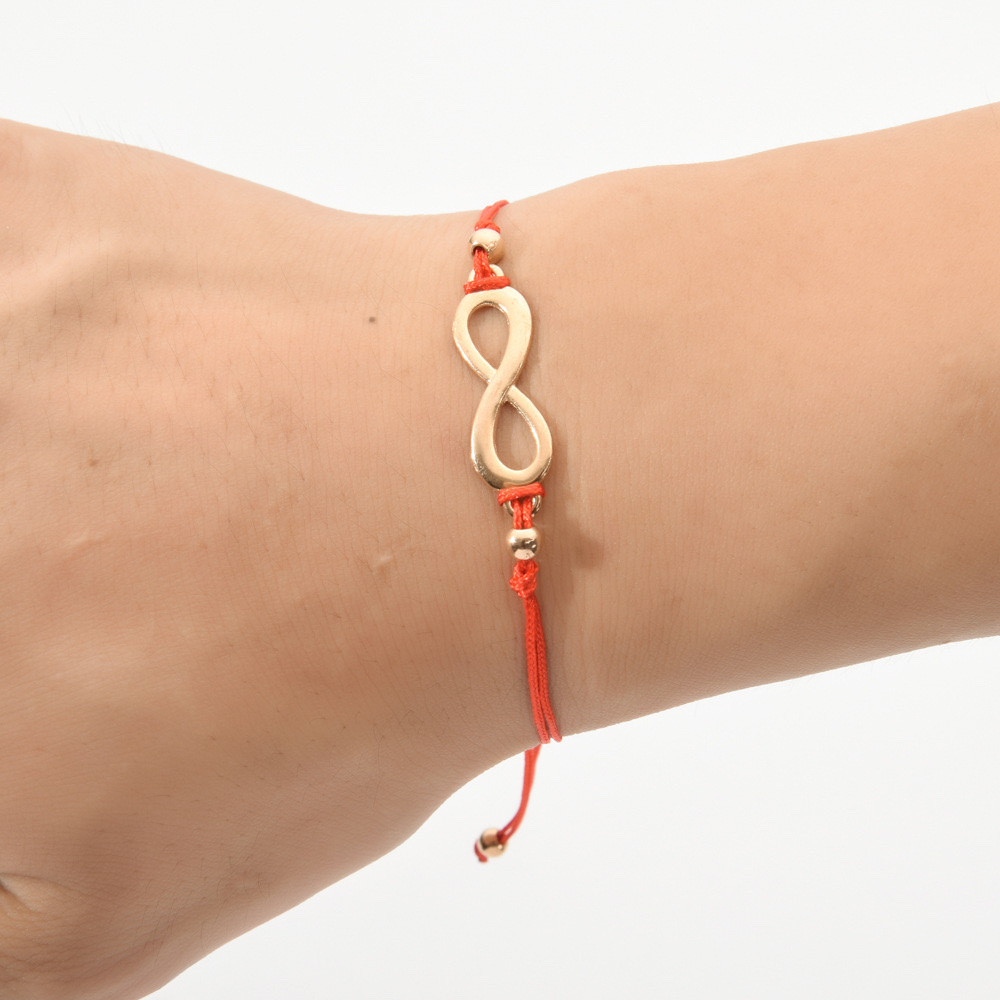 跨境热卖简约8字无限爱手工编织手链套装 男女情侣红绳友谊手绳细节图