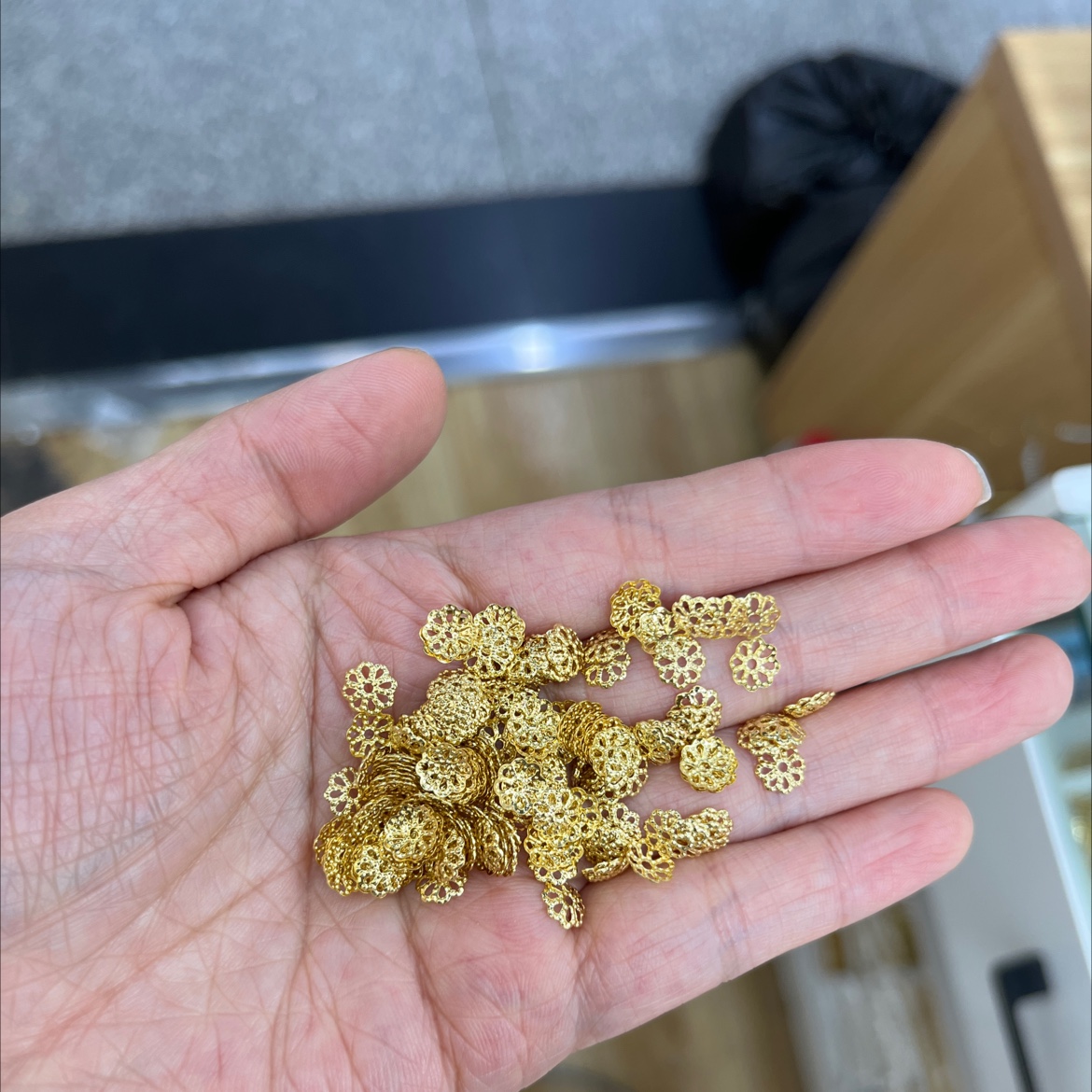 盼盼配件花托保色铜隔片畅销热卖DIYdiy