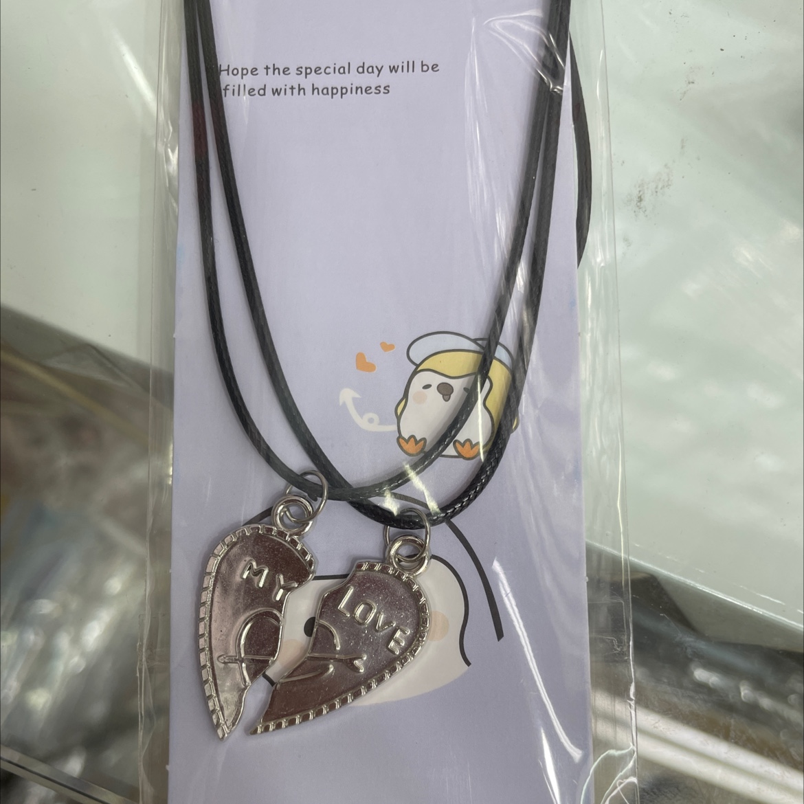 Korean wax thread retro style one-arrow piercing mood couple necklace, a popular student accessory necklace, the latest couple love necklace