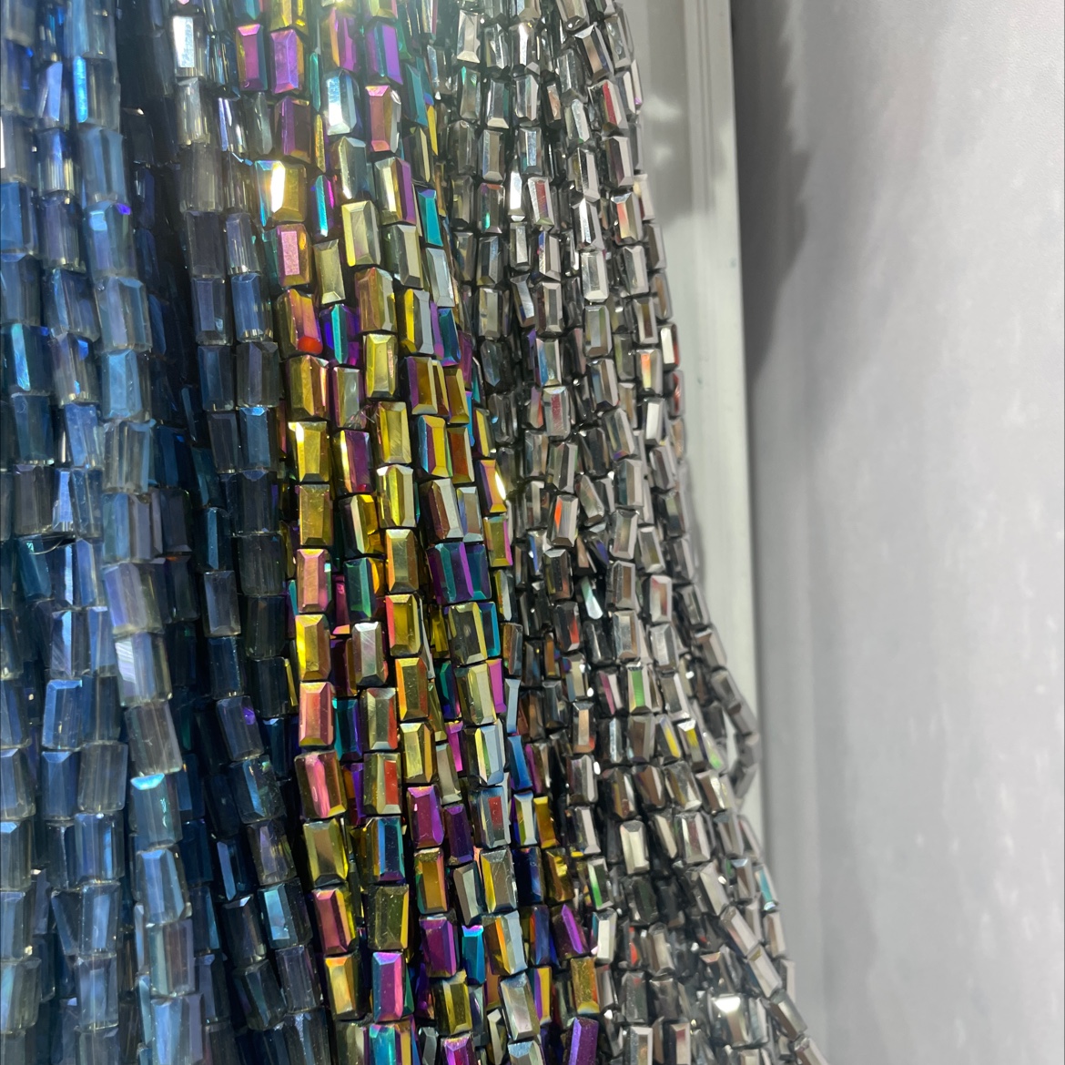 水晶玻璃珠4*8长方管子电镀枪黑嫂子水晶配件DIY产品图