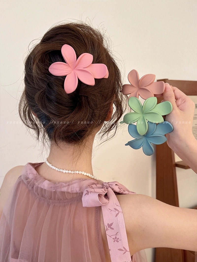 New crested duck hair clip and Grid-colored hair clips and accessories detail image 3