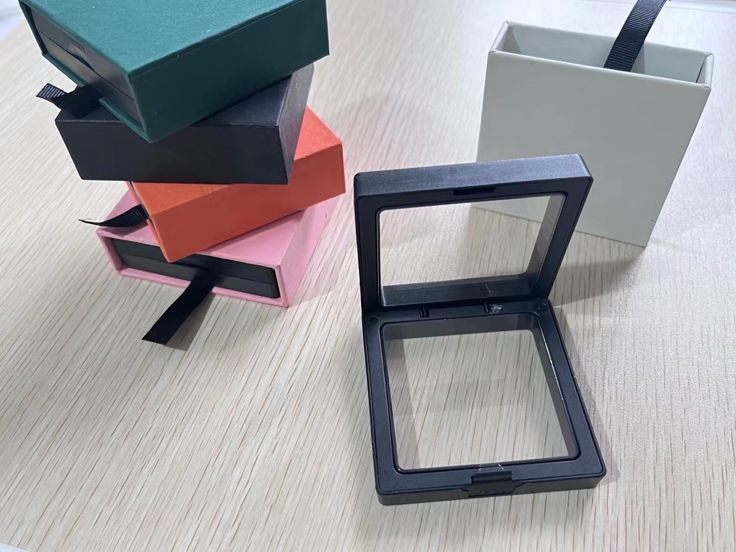 一次性透明首饰盒 绒布首饰盒 首饰卡纸包装 精美耳环项链收纳盒 便携首饰盒产品图