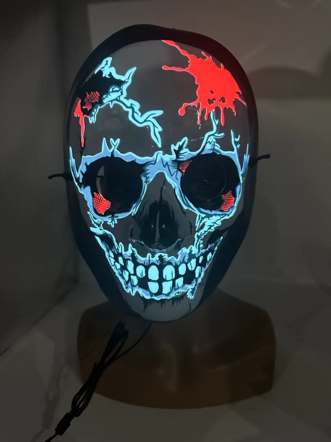 发光万圣节面具头盔 非常适合派对活动表演 面具万圣节面具节日用品装饰派对产品图