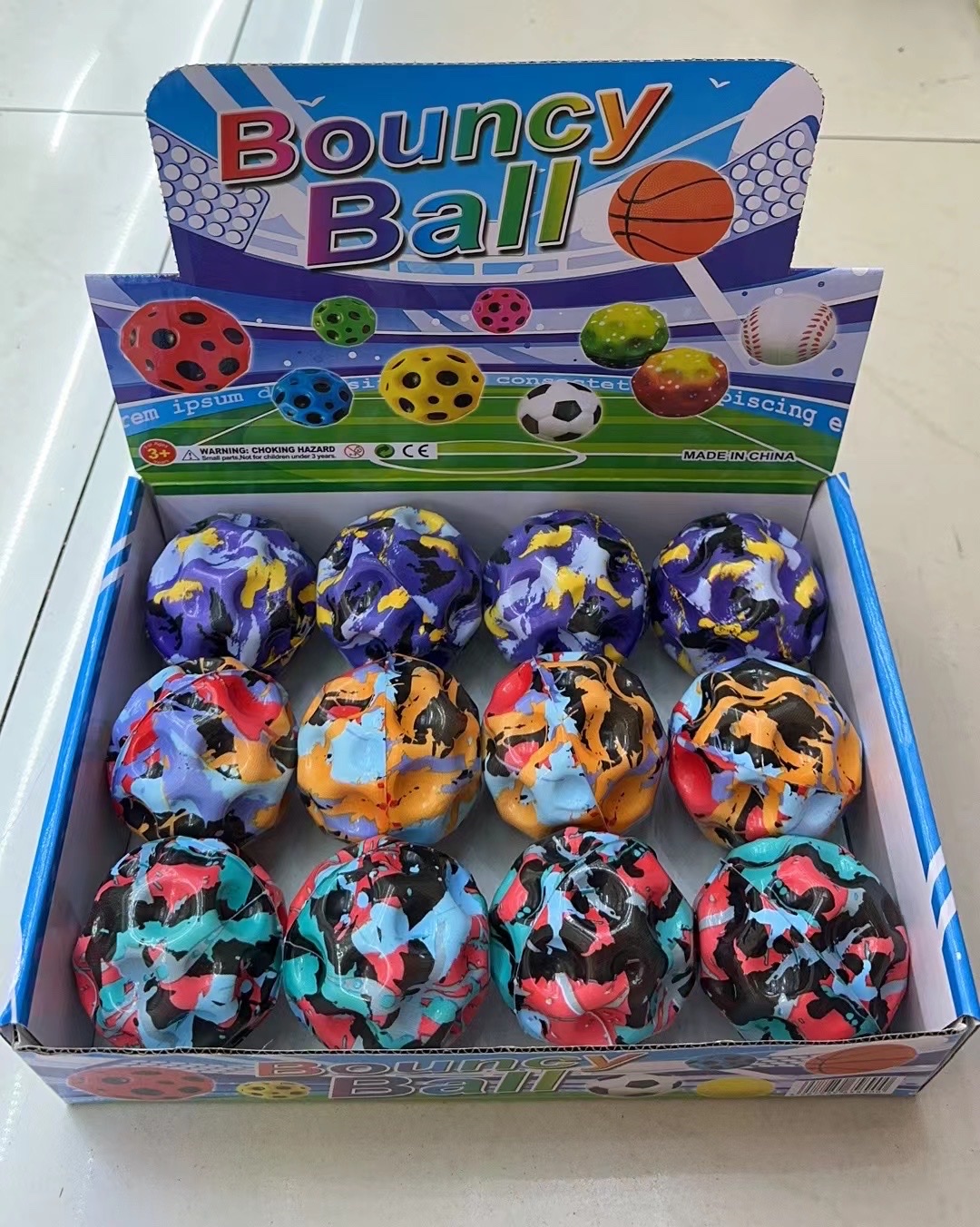 星空高弹力球PU弹力球儿童玩具洞洞球彩泥弹力球跳跳球详情图1