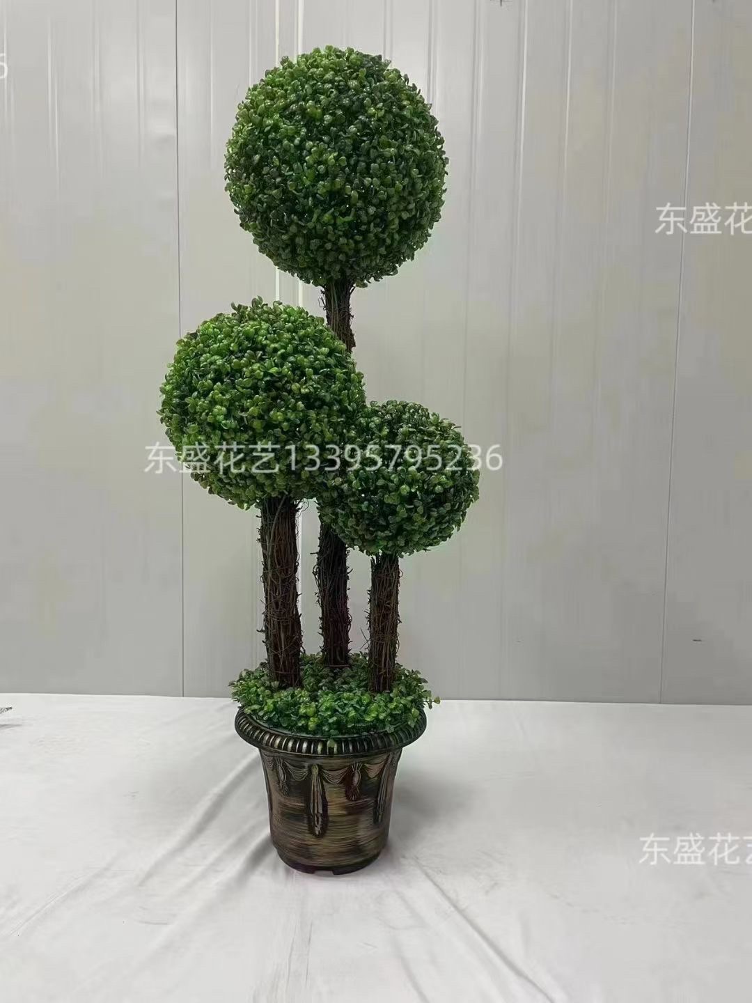 仿真植物塑料树亚马逊拼多多跨境松柏松柏花草树木家居摆件细节图