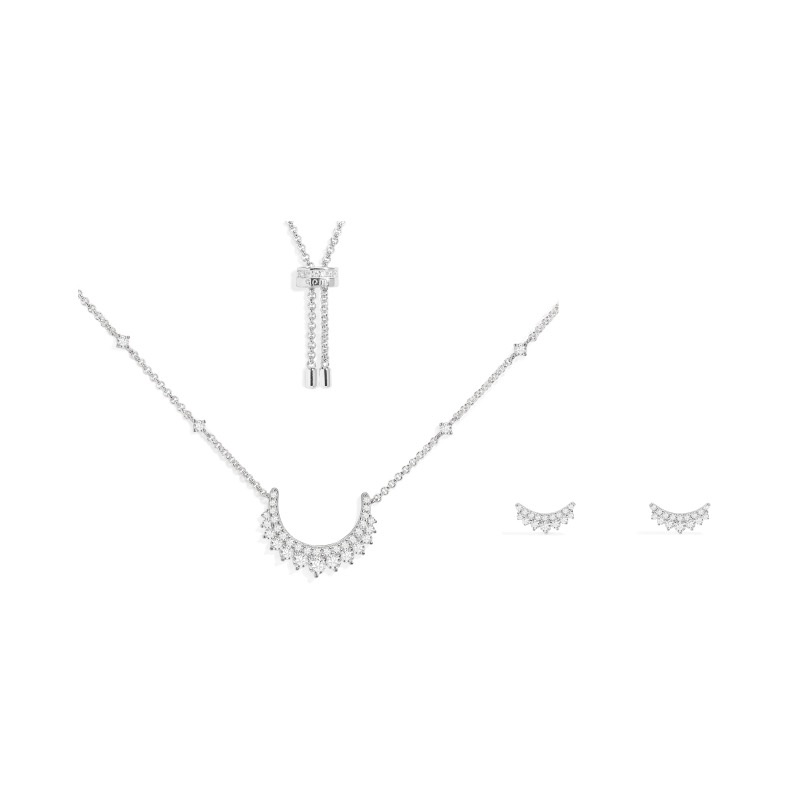 [新品]月亮可调节项链银白色时尚设计感生日礼物