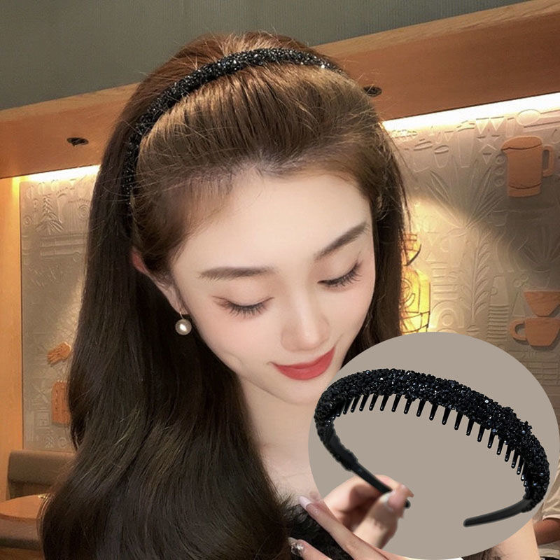 The new anti-slip, styled bangs, loose hair band, versatile, toothed and elegant, full diamond hair clip for adults Specification image