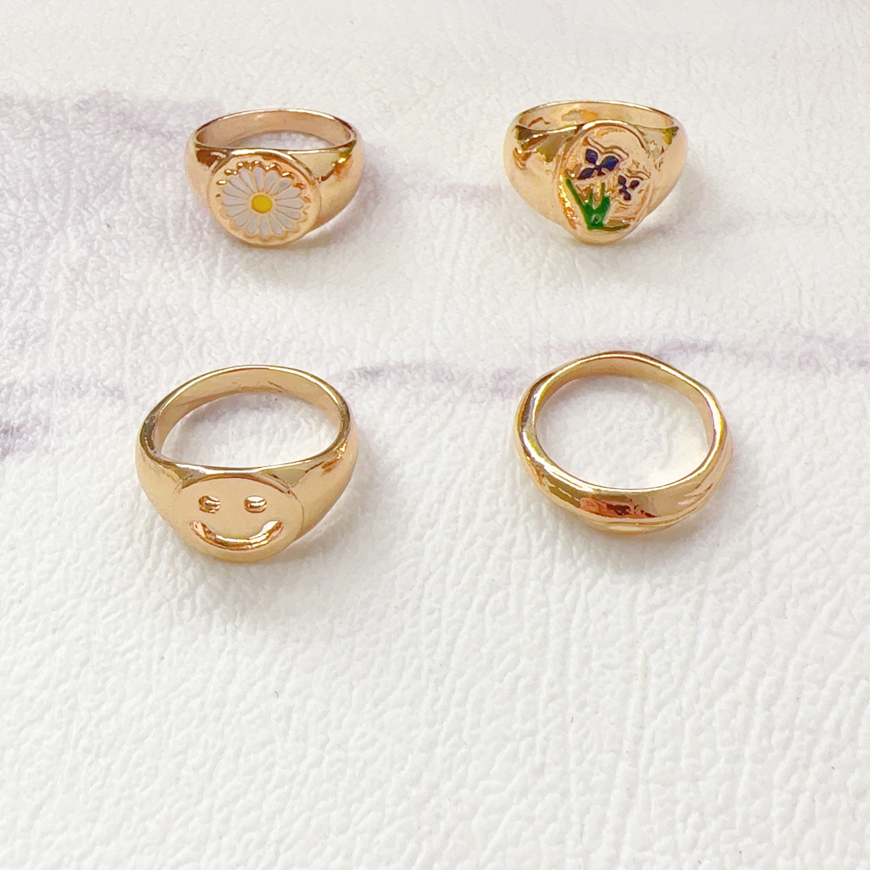 滴油多件套叠戴女性戒指锆石个性钻石合金戒指 玉戒子时尚潮流新颖独特饰品 耐磨耐擦保色持久光泽外贸跨境热销款ing