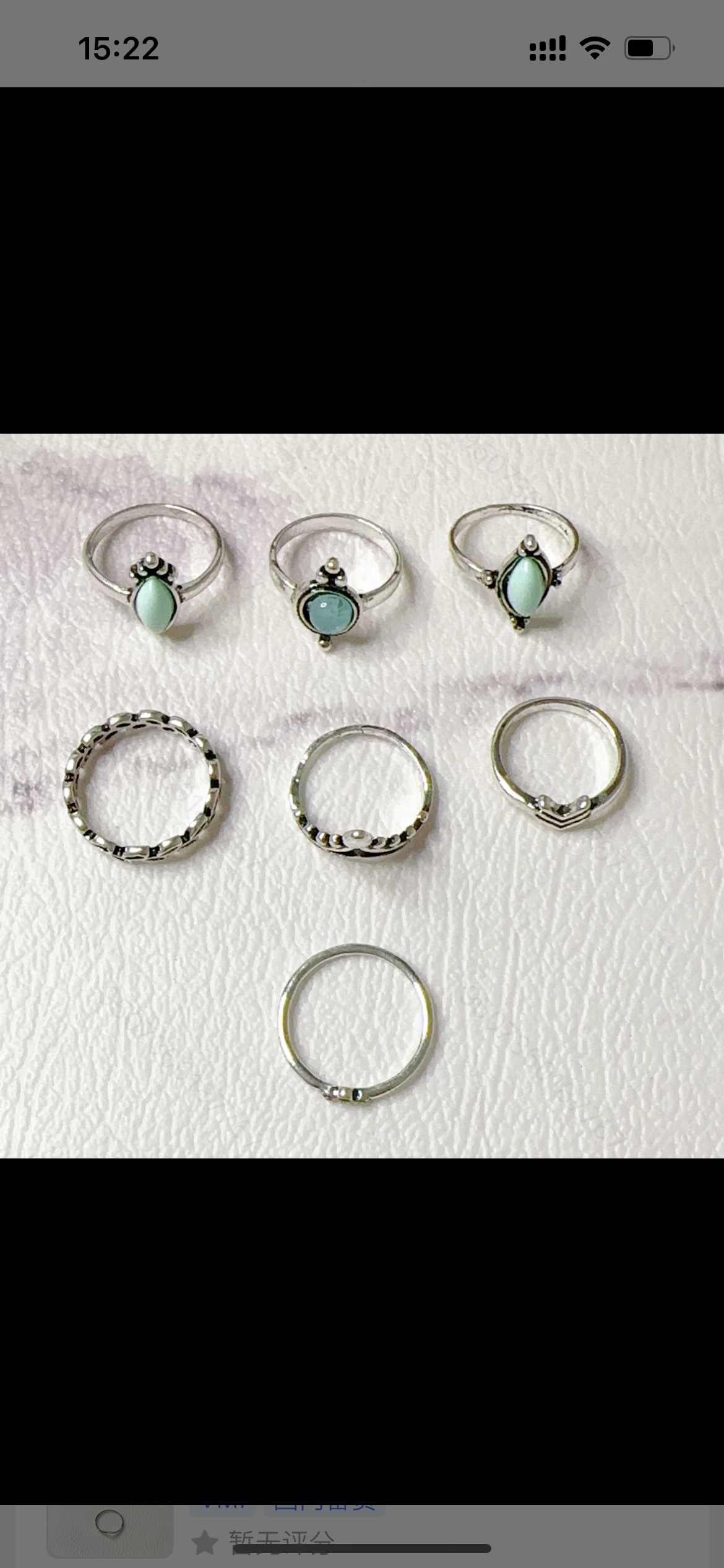 仿松石滴油多件套叠戴女性戒指锆石个性钻石合金戒指 玉戒子时尚潮流新颖独特饰品 耐磨耐擦保色持久光泽外贸跨境热销款ing