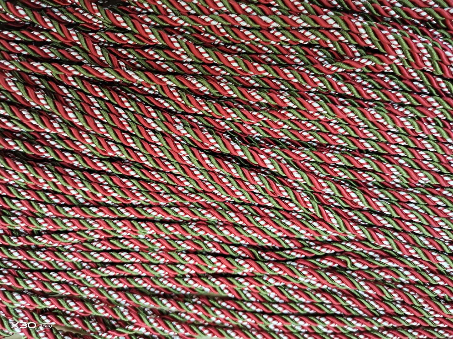 5mm three-color flower rope, thick decorative rice, diy hand-woven nylon rope, wear-resistant three-strand cotton thread, colorful cotton rope details Picture