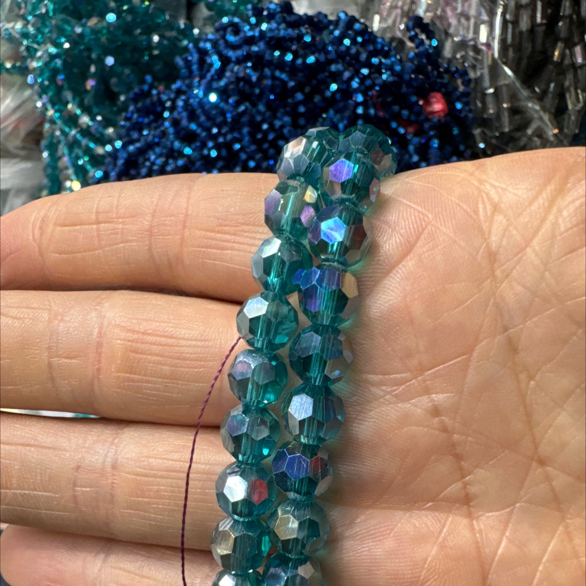 雪霞饰品配件DIY材料包 天然水晶串珠 扭扭棒 发网 手工制作精美饰品必备工具