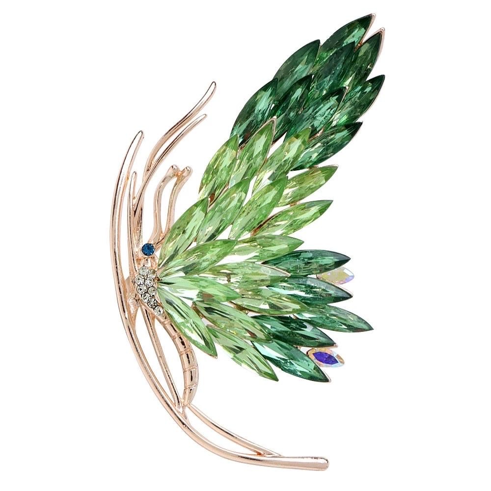 European and American simulated butterfly brooches, alloy three-dimensional diamond inlays, high-end brooches for women, crystal live brooch wholesale, brooches factory direct sales details Picture