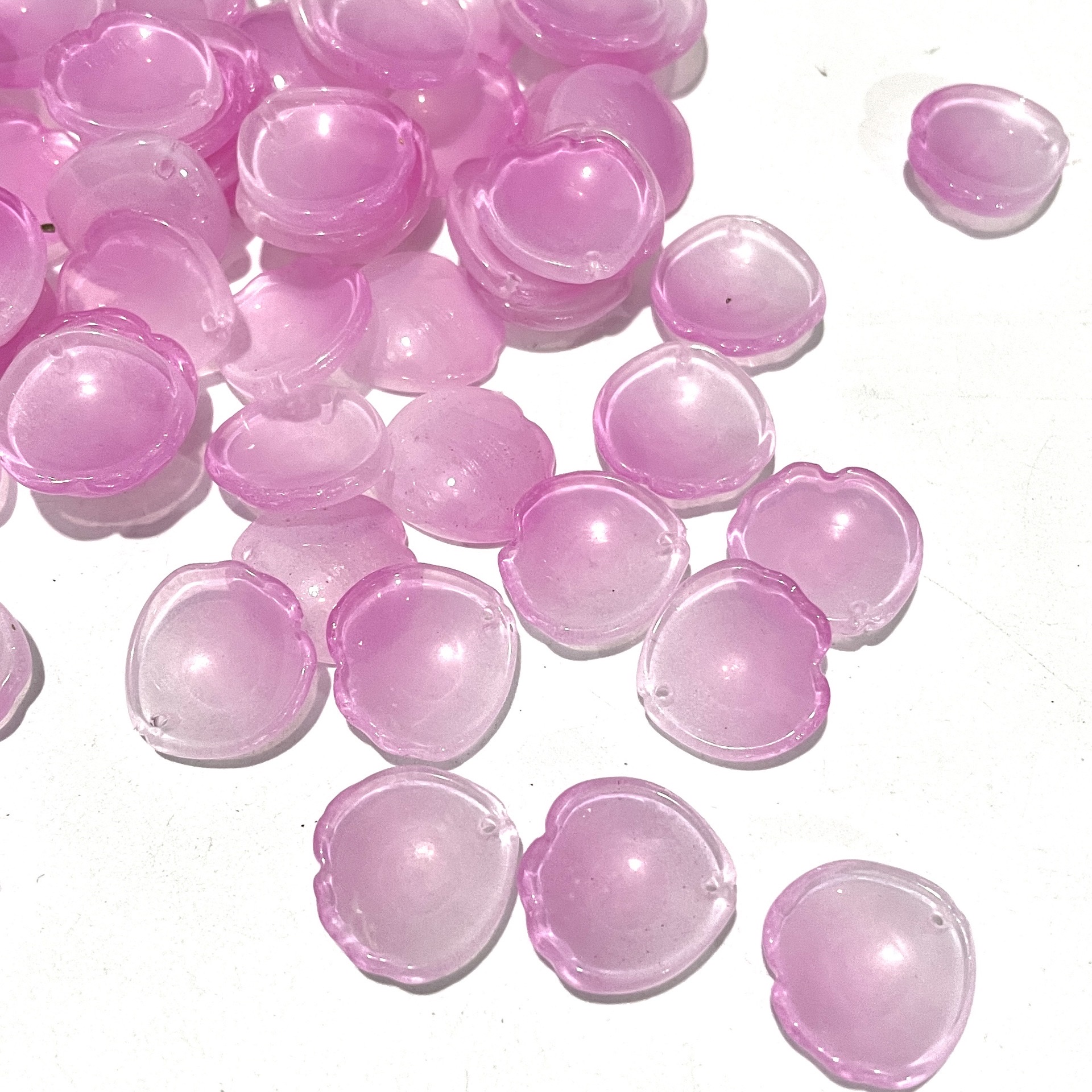 琉璃19*20mm芍药花瓣琉璃古风diy发簪头饰汉服簪子自制材料配 白底实物图